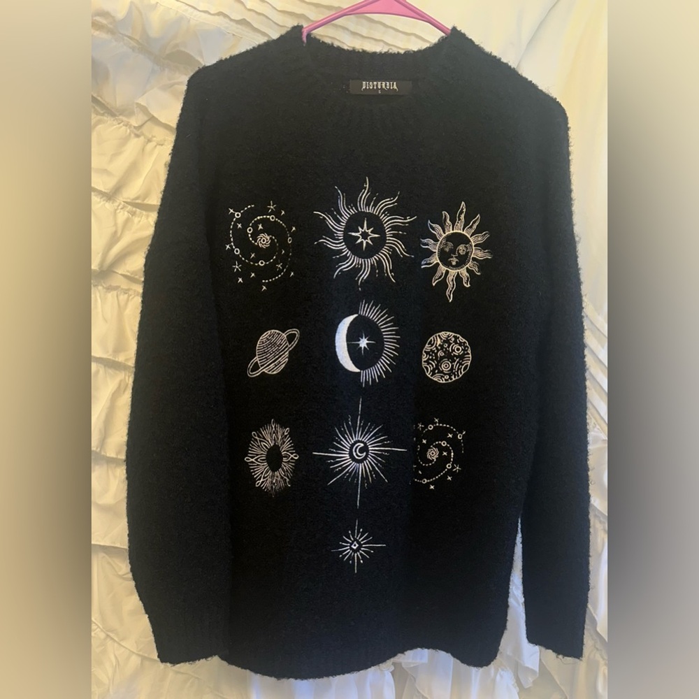 RARE Disturbia Celestial Embroidered Sweater - Picture 3 of 14
